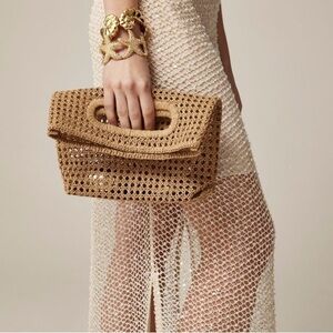 J Crew- Open-Weave Fold-over Clutch Tote